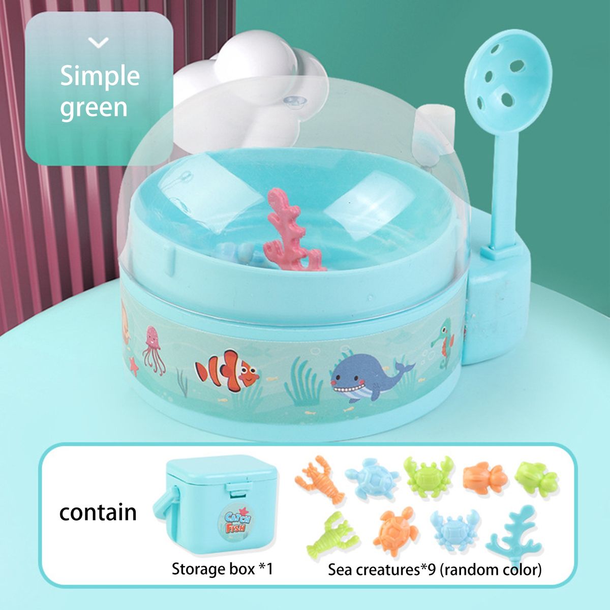 1 Set Toddler Fishing Toy Lovely Newborn Toddler Green