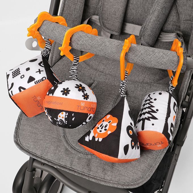 Pack Of 4 Soft Babies Rattle Handbells Stroller Car Activity Toy Boy