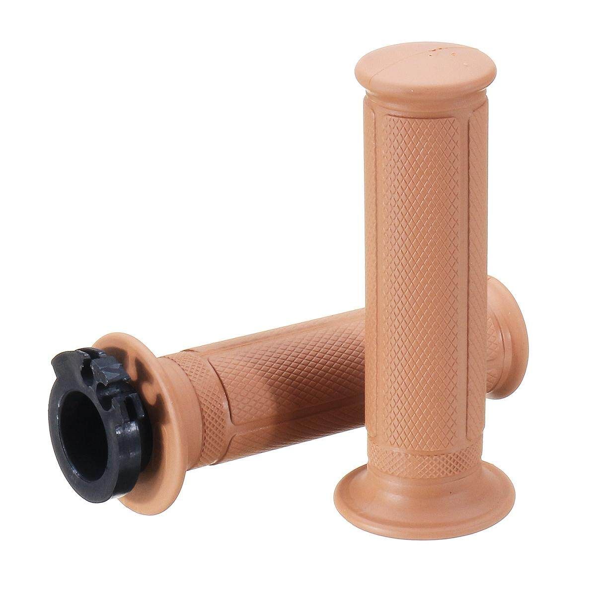 Universal Motorcycle Handlebar Throttle Rubber Hand Grip Bar End 7/8'' 22mm (Coffee) Coffee (coffee)
