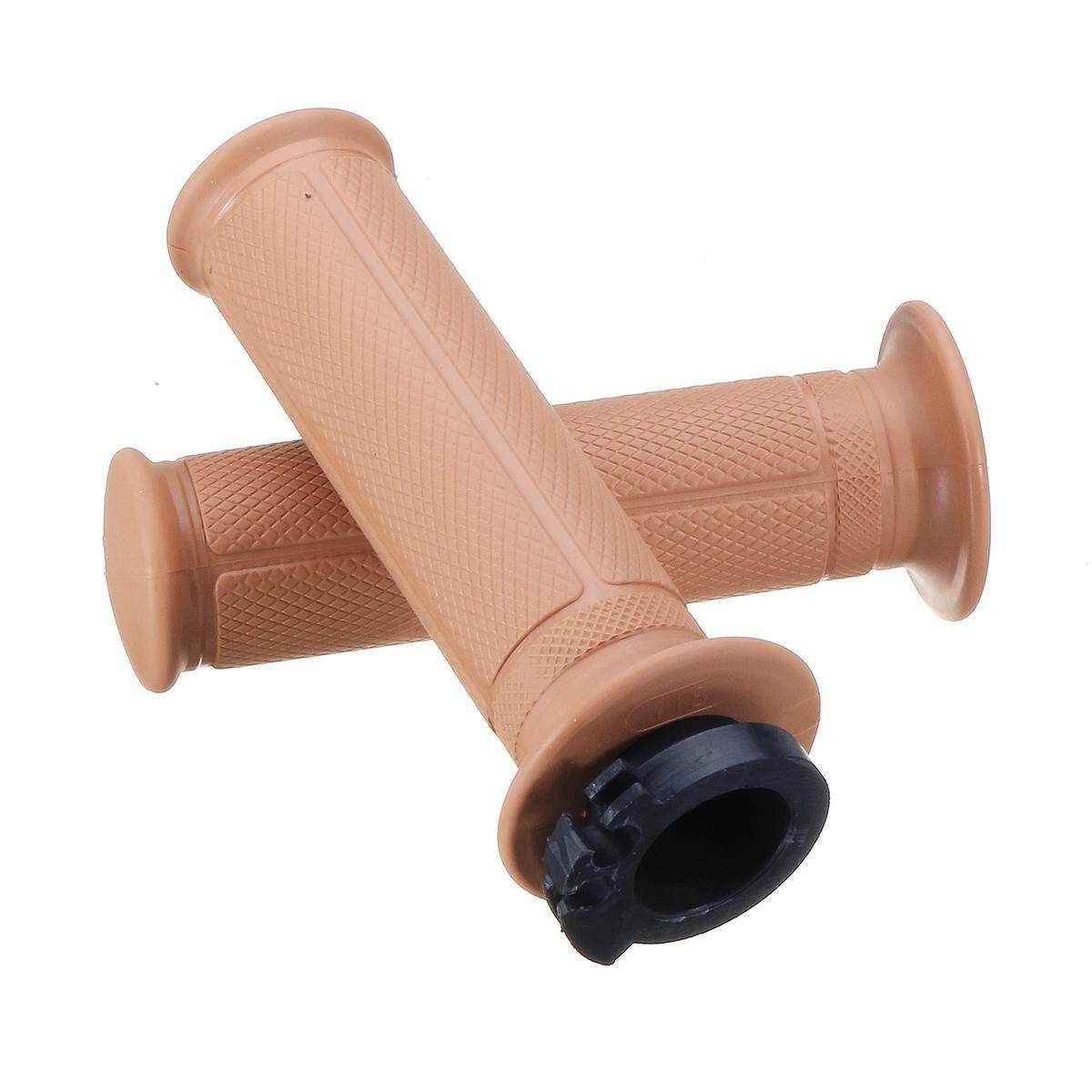 Universal Motorcycle Handlebar Throttle Rubber Hand Grip Bar End 7/8'' 22mm (Coffee) Coffee (coffee)