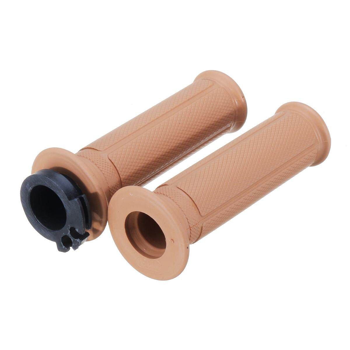 Universal Motorcycle Handlebar Throttle Rubber Hand Grip Bar End 7/8'' 22mm (Coffee) Coffee (coffee)