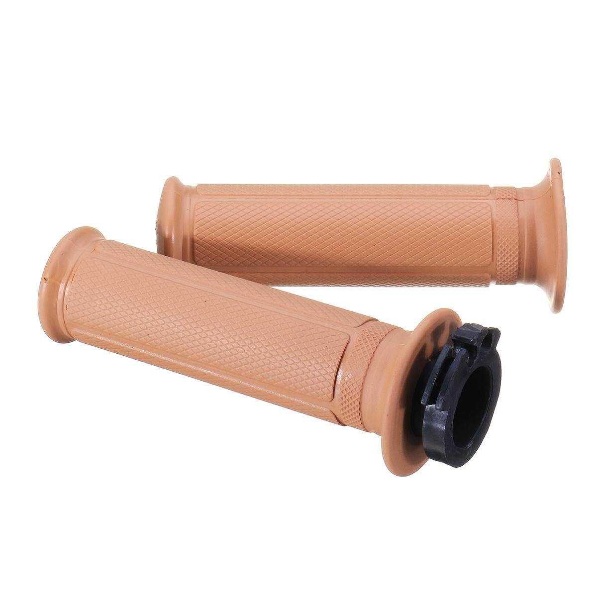 Universal Motorcycle Handlebar Throttle Rubber Hand Grip Bar End 7/8'' 22mm (Coffee) Coffee (coffee)