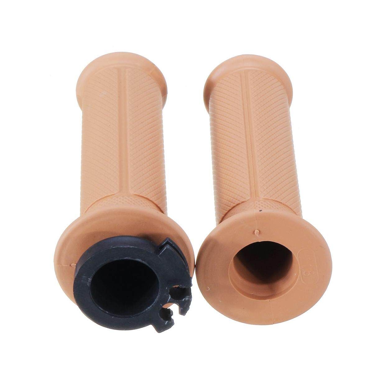 Universal Motorcycle Handlebar Throttle Rubber Hand Grip Bar End 7/8'' 22mm (Coffee) Coffee (coffee)