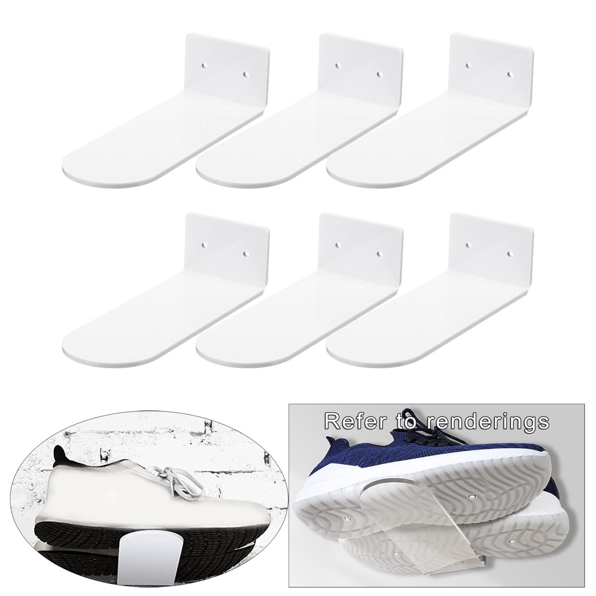 Shelves   Sneker Wll-Mounted Rck , White