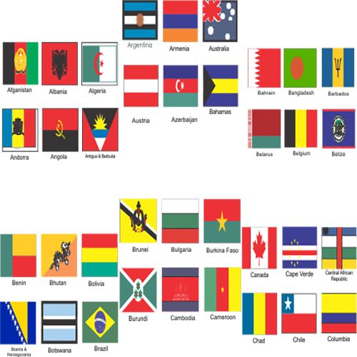 A 2-PC Pair Mini Polyester One Country UN Member A- /Nigeria Table Top Flag Gold Base Stick Pole