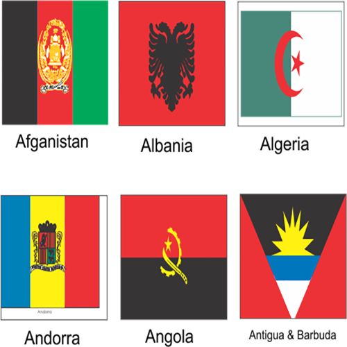 A 2-PC Pair Mini Polyester One Country UN Member A- /Nigeria Table Top Flag Gold Base Stick Pole
