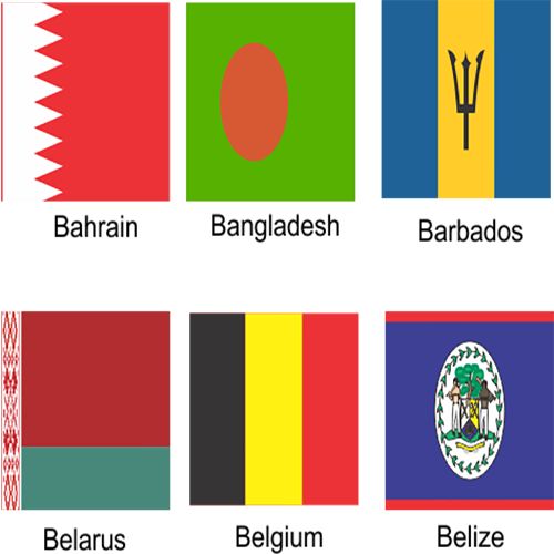 A 2-PC Pair Mini Polyester One Country UN Member A- /Nigeria Table Top Flag Gold Base Stick Pole