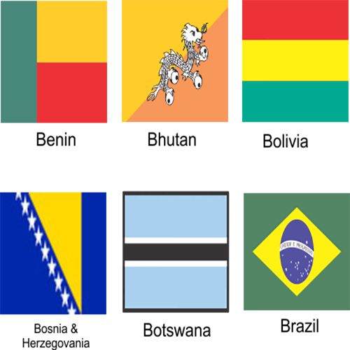 A 2-PC Pair Mini Polyester One Country UN Member A- /Nigeria Table Top Flag Gold Base Stick Pole