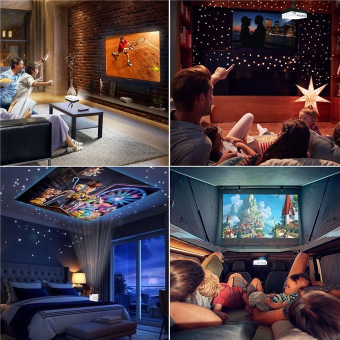 Max 150 "HD Large Screen TV Projector Pro Support 1080P USB Home Beamer