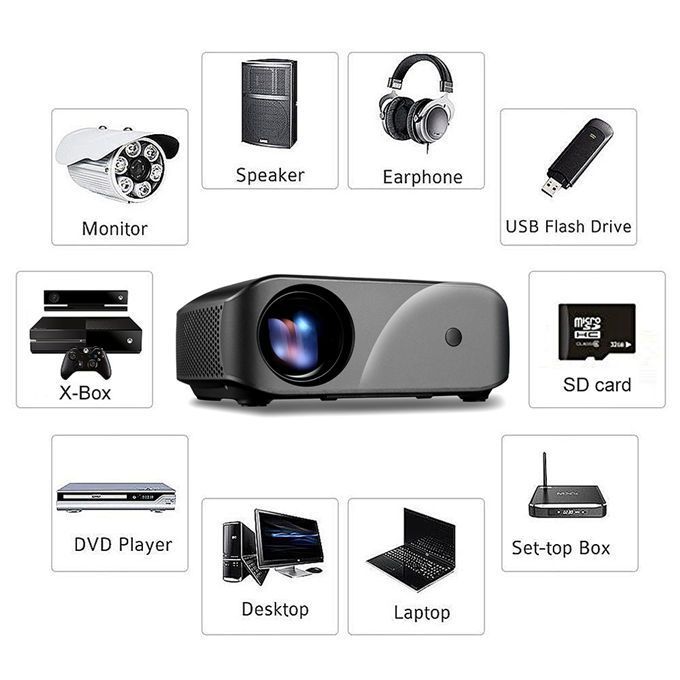 Max 200 "HD Large Screen TV 4K Projector Led Proyector 1080P Home Theater WiFi