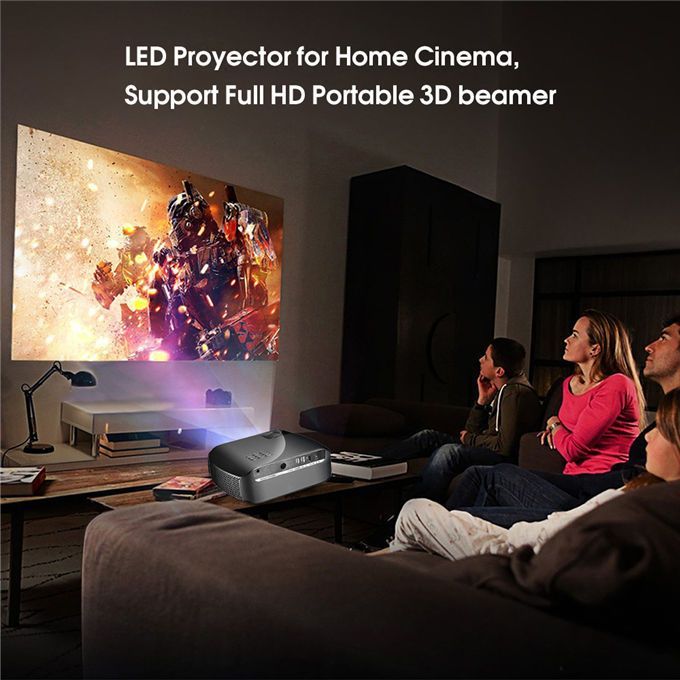 Max 200 "HD Large Screen TV 4K Projector Led Proyector 1080P Home Theater WiFi