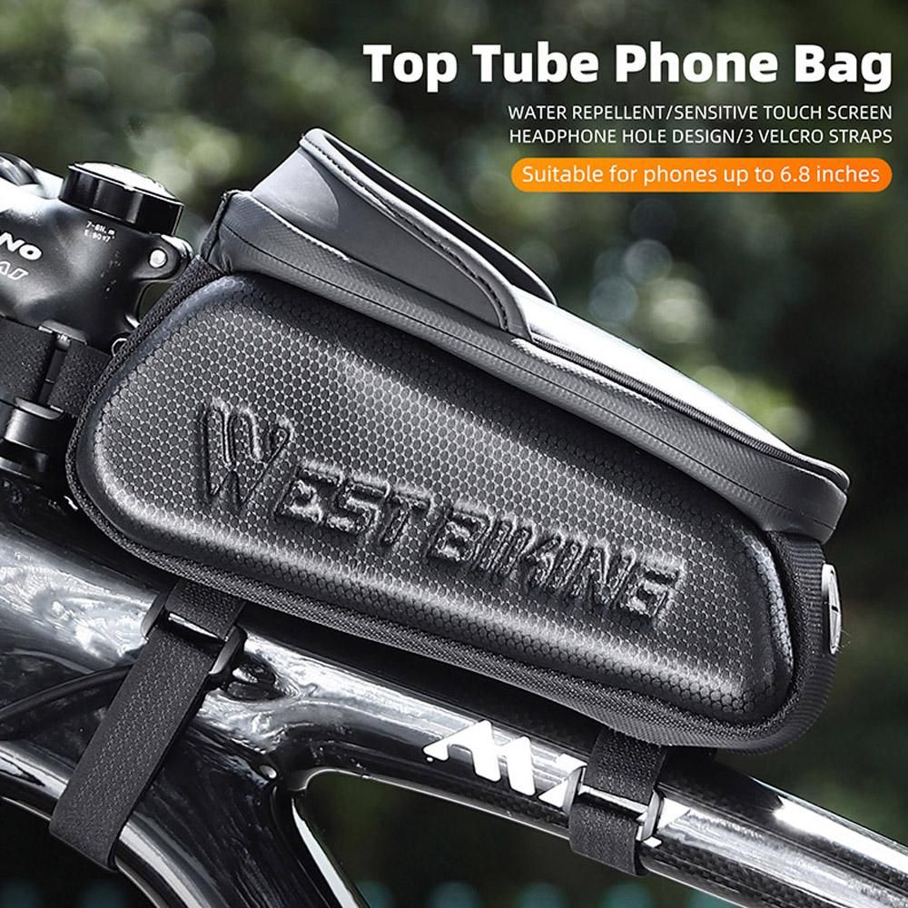 Waterproof Bicycle Bag Bike Frame Fronttube Bag Touchscreen Mobilephone Bag Double Zipper Cycling Bag Road Bike Accessories