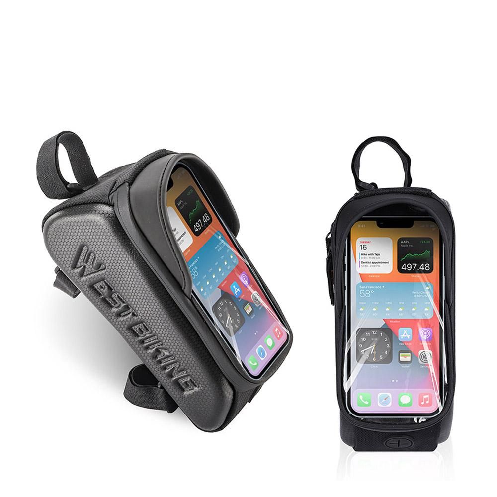 Waterproof Bicycle Bag Bike Frame Fronttube Bag Touchscreen Mobilephone Bag Double Zipper Cycling Bag Road Bike Accessories