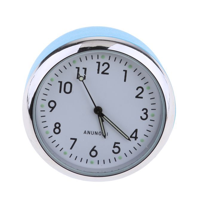 Car Dashboard Clock Table Classic Small Round Quartz Clock Blue+white