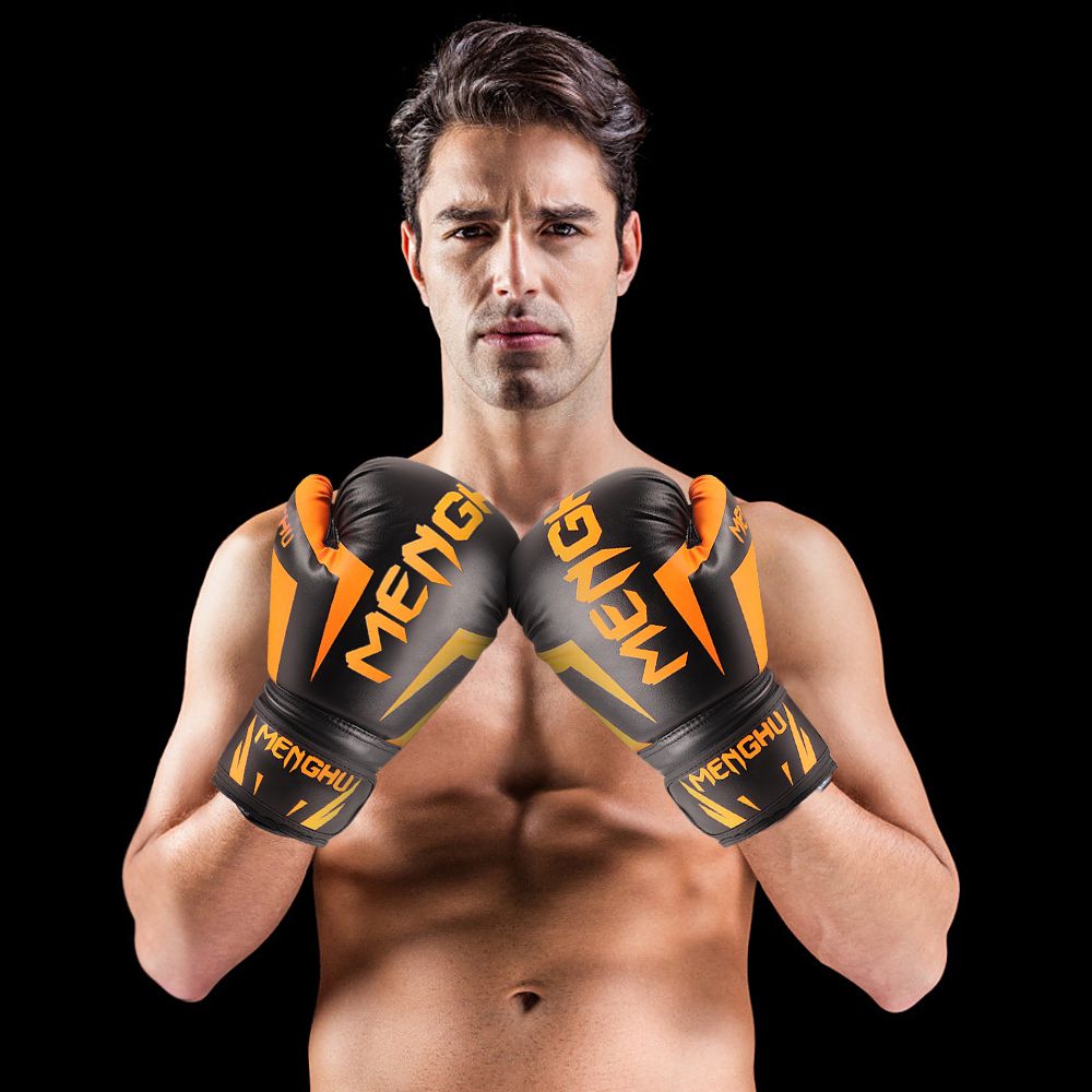 Boxing Gloves With Wrist Support Straps Kick Boxing Muay