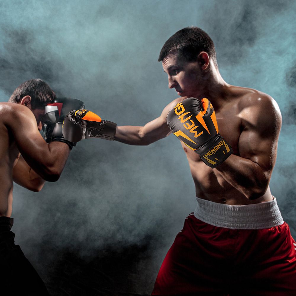 Boxing Gloves With Wrist Support Straps Kick Boxing Muay