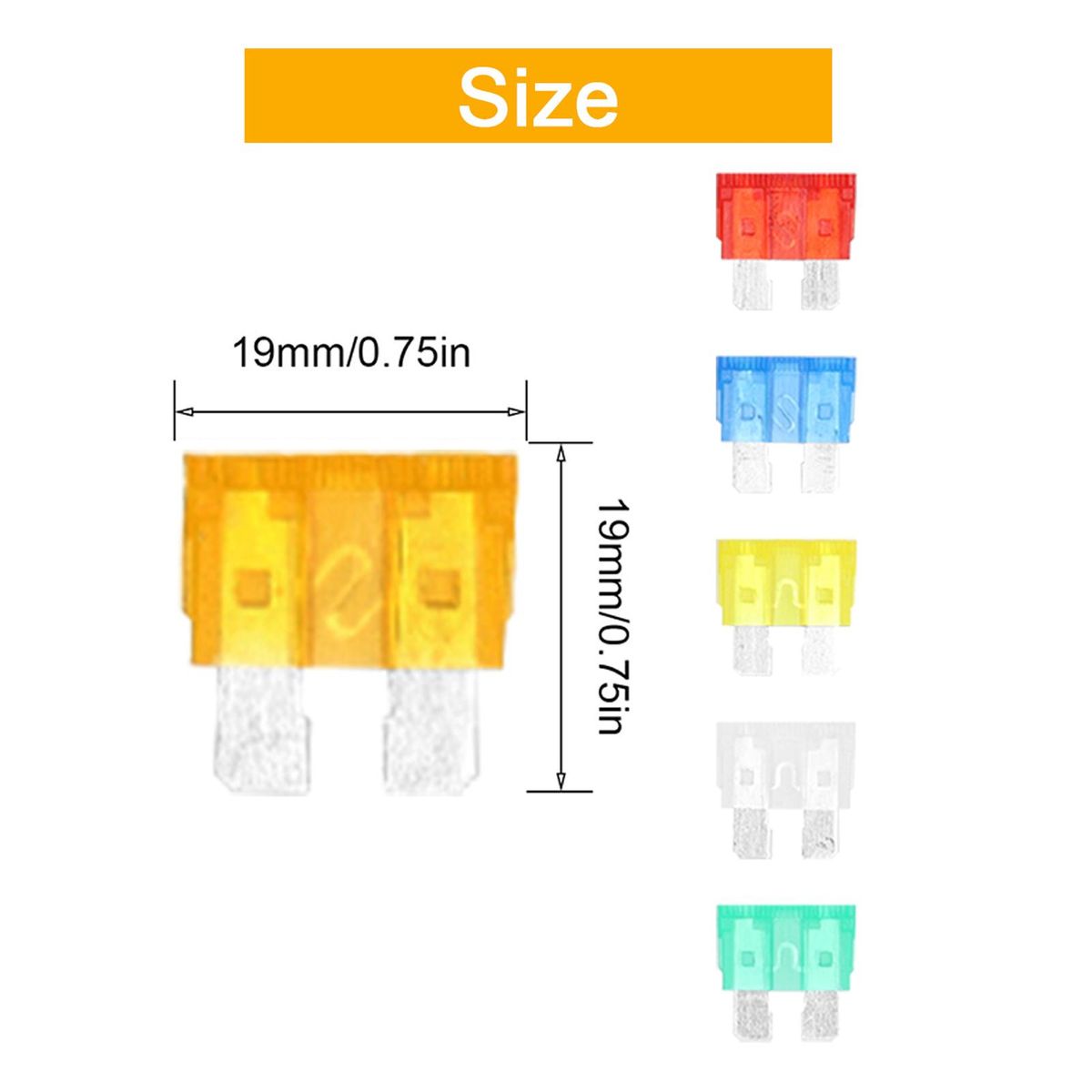 200pcs Fuses Assortment Kit Plug-in Blade Fuse with Storage Box for Car Truck SUV RV Marine Boat 5A 10A 15A 20A 25A 30A