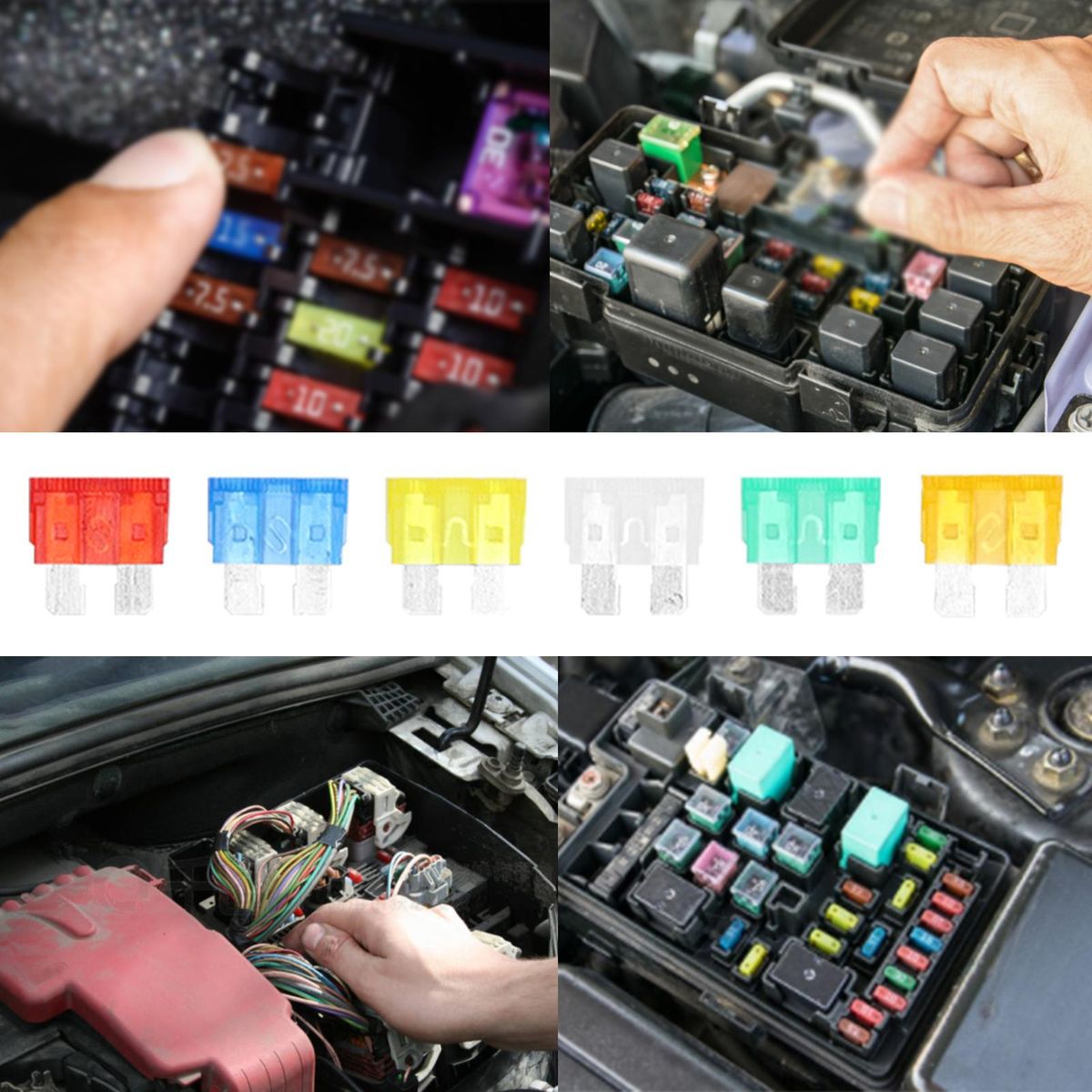 200pcs Fuses Assortment Kit Plug-in Blade Fuse with Storage Box for Car Truck SUV RV Marine Boat 5A 10A 15A 20A 25A 30A