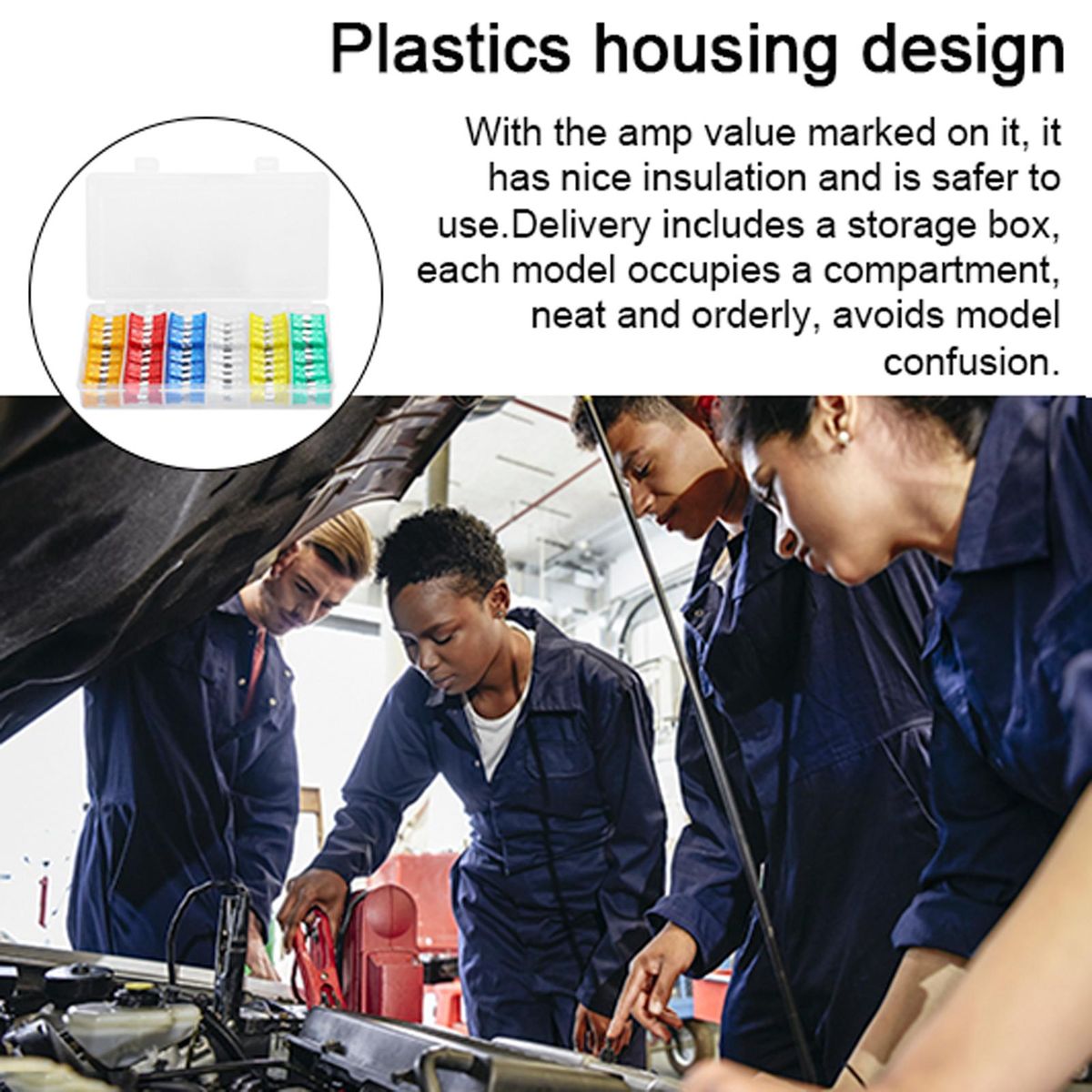 200pcs Fuses Assortment Kit Plug-in Blade Fuse with Storage Box for Car Truck SUV RV Marine Boat 5A 10A 15A 20A 25A 30A