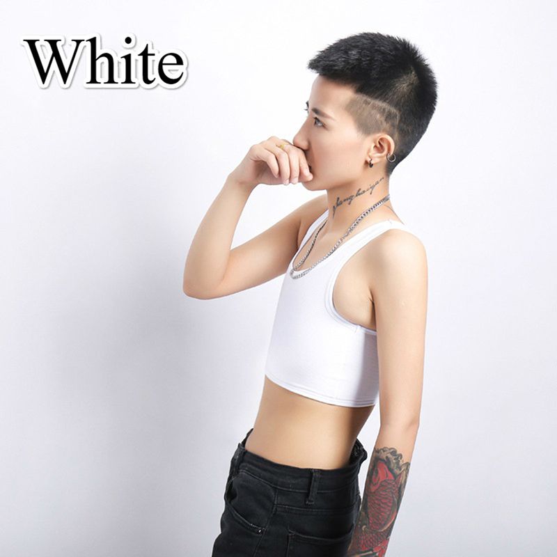 S-2XL Flat Breast Binder Les Corset Tomboy  Underwear Women Seamless Summer Short Vest Plus Size Tank Top