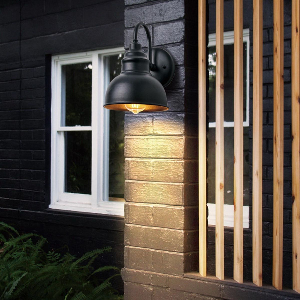 Courtyard Wall Lamp Outdoor Garden Lamp Patio Light Fixture Decor Black