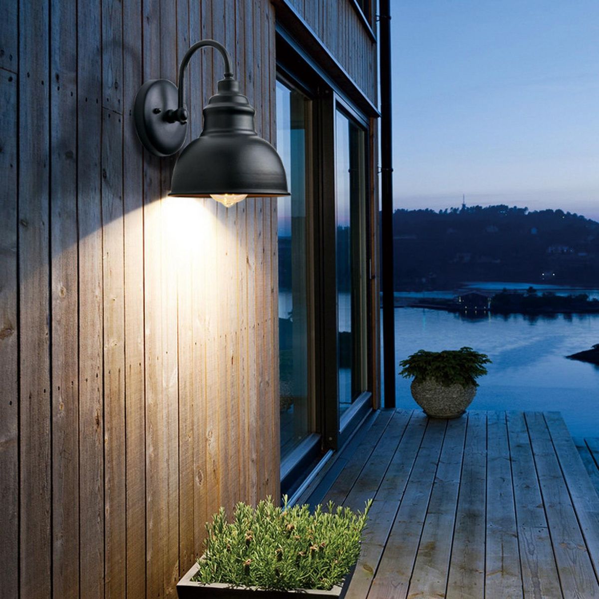 Courtyard Wall Lamp Outdoor Garden Lamp Patio Light Fixture Decor Black