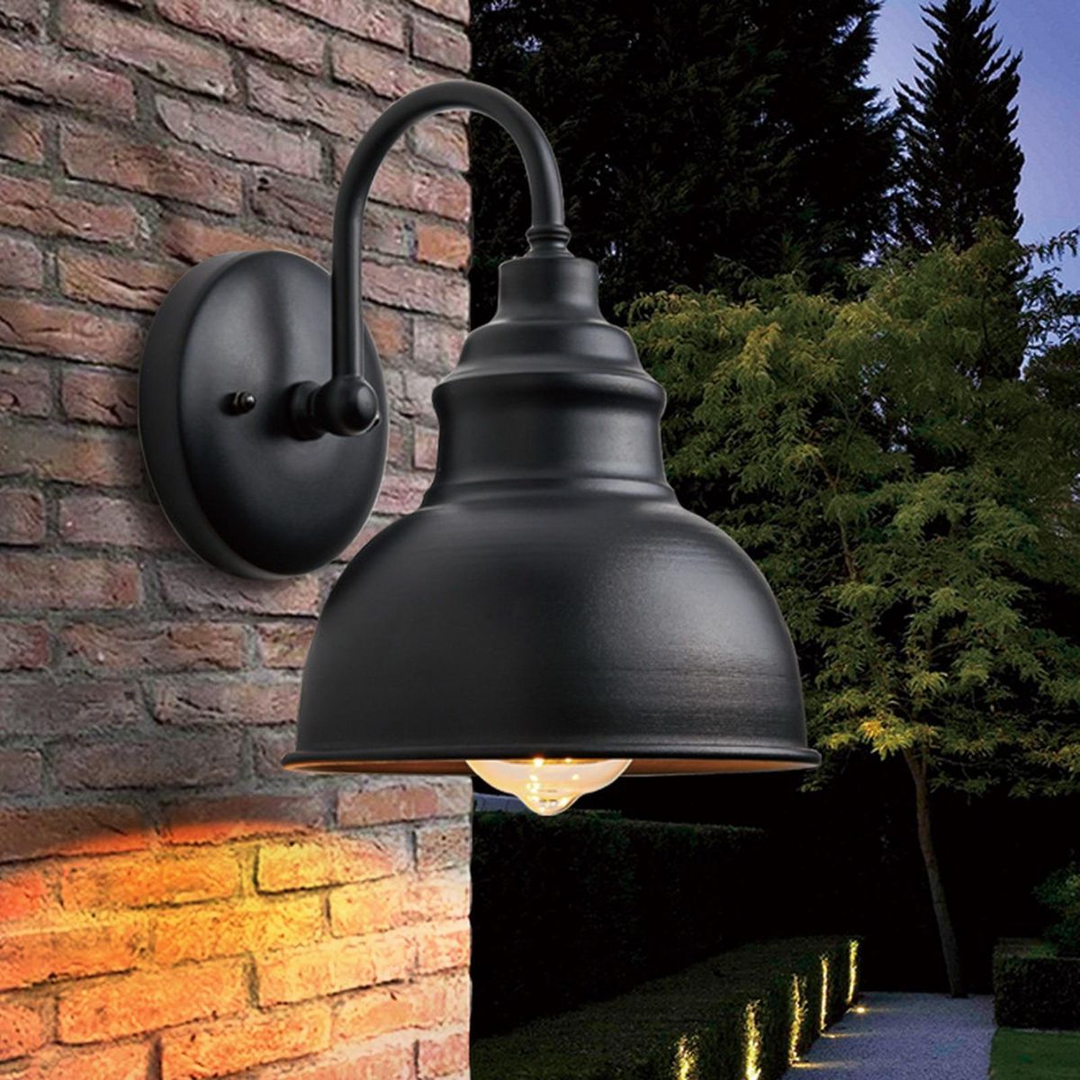 Courtyard Wall Lamp Outdoor Garden Lamp Patio Light Fixture Decor Black