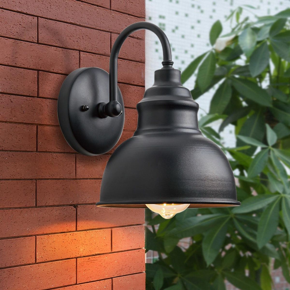Courtyard Wall Lamp Outdoor Garden Lamp Patio Light Fixture Decor Black