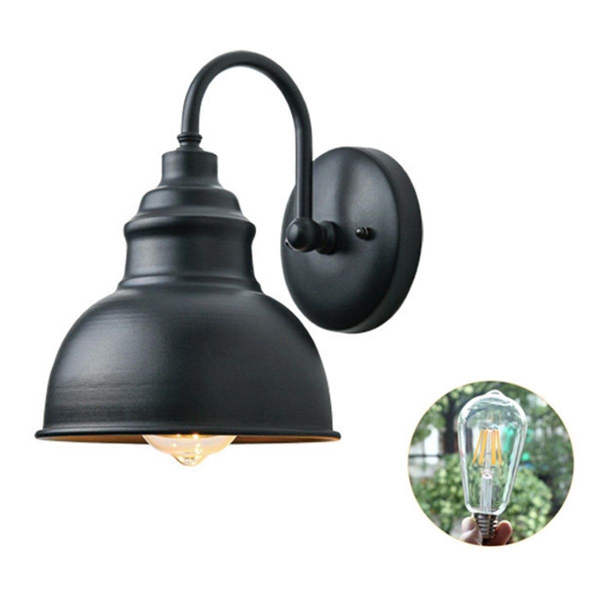 Courtyard Wall Lamp Outdoor Garden Lamp Patio Light Fixture Decor Black