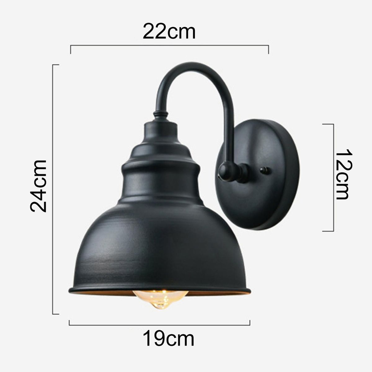 Courtyard Wall Lamp Outdoor Garden Lamp Patio Light Fixture Decor Black