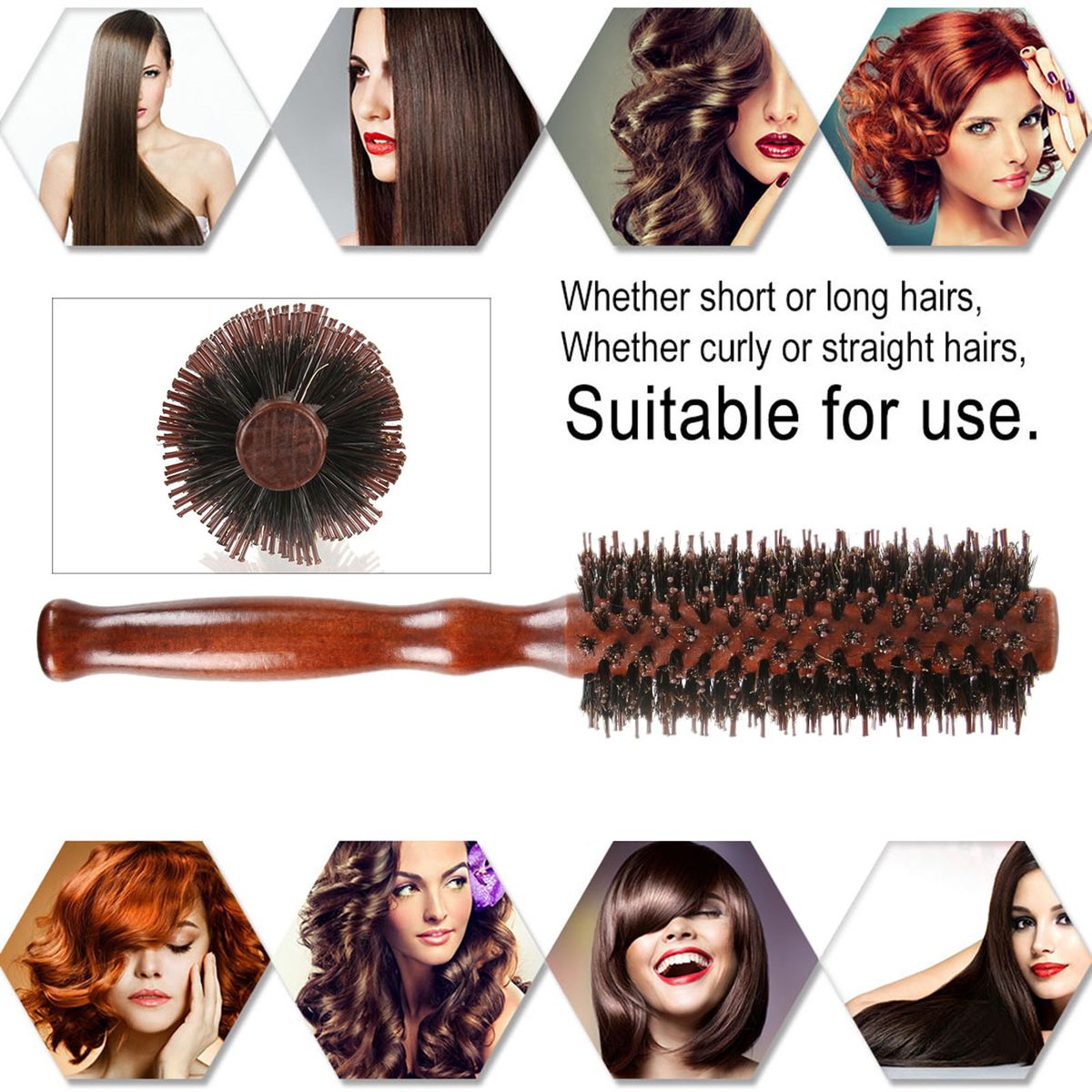 Round Brush For Blow Drying Curling Hair Styling Brush