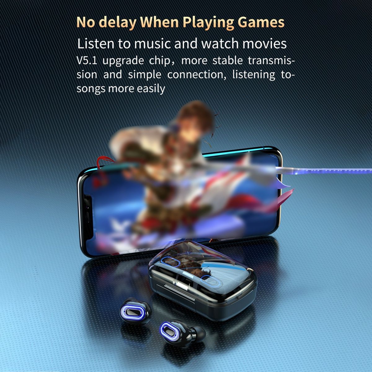 M1 BT5.1 Earphones Auto Pairing HiFi Sound Noise Reduction