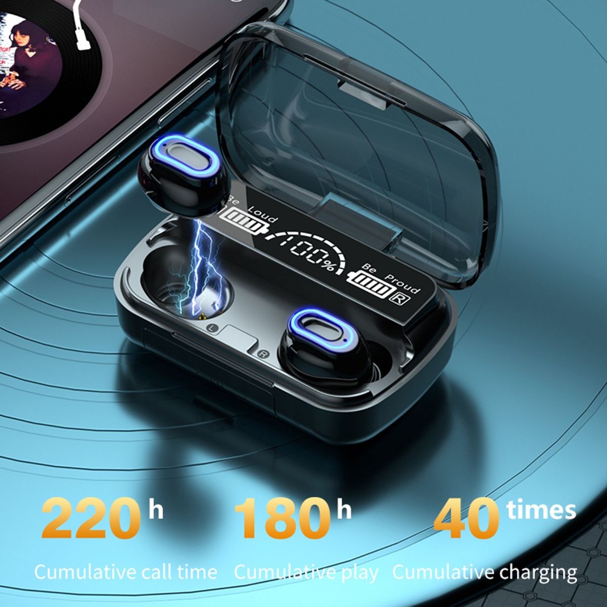M1 BT5.1 Earphones Auto Pairing HiFi Sound Noise Reduction