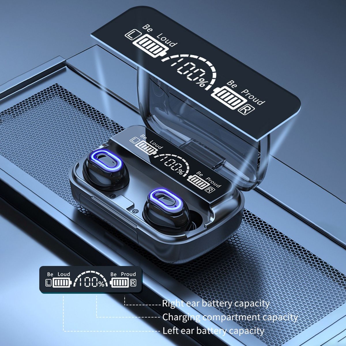 M1 BT5.1 Earphones Auto Pairing HiFi Sound Noise Reduction