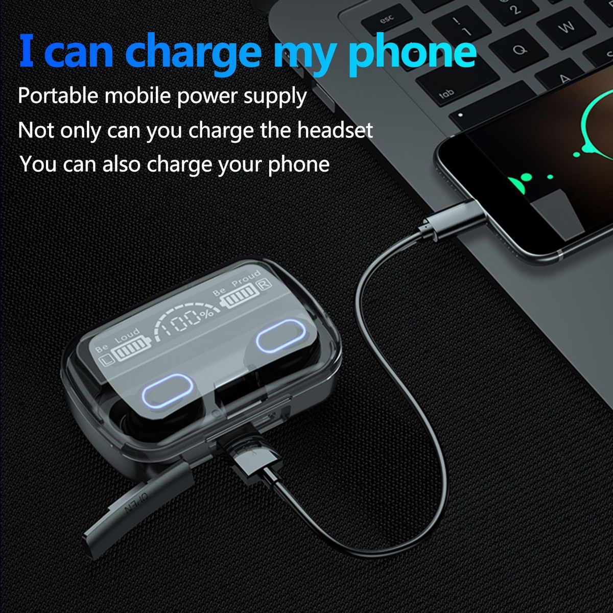 M1 BT5.1 Earphones Auto Pairing HiFi Sound Noise Reduction