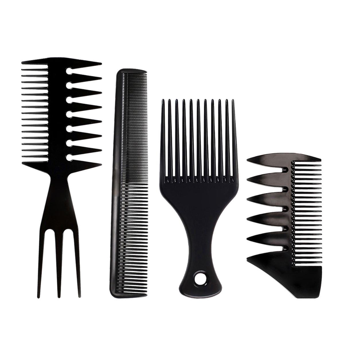 4PCS Hair Brush Comb Set Wide Tooth Comb Hairdressing