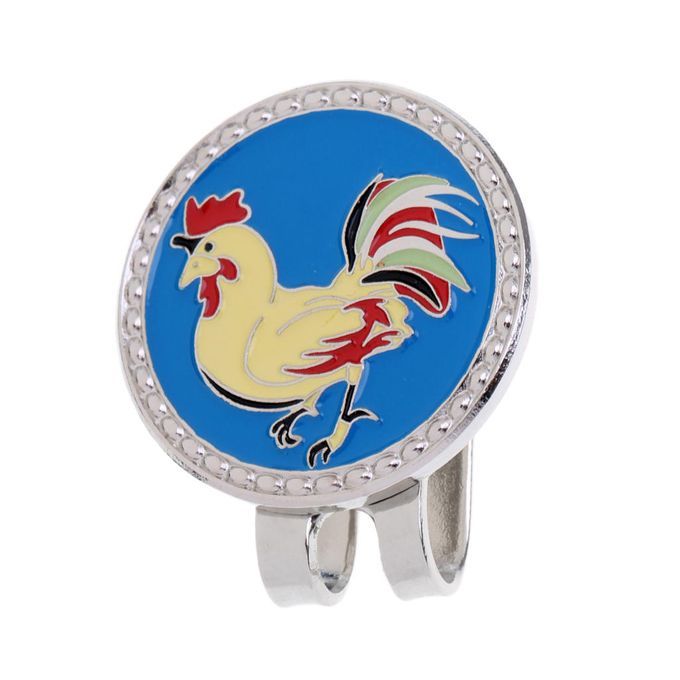 Metal Zodiac Chicken Golf Ball Marker With Magnetic Hat Clip Cock