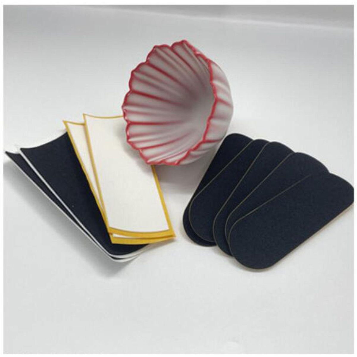 6 Pieces Finger Skateboard Stickers 33x98mm Black