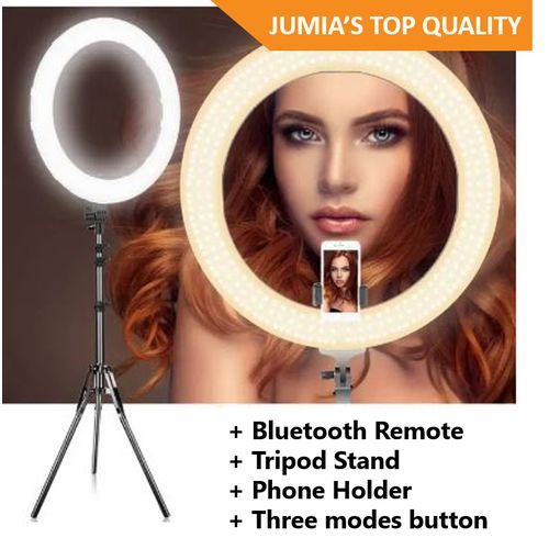Large 30CM Selfie Ring Light With Tripod Stand & Cell Phone Holder For Live Stream/Makeup, Led Camera Ringlight For YouTube Video/Photography Compatible With IPhone Android Phones (Upgraded)