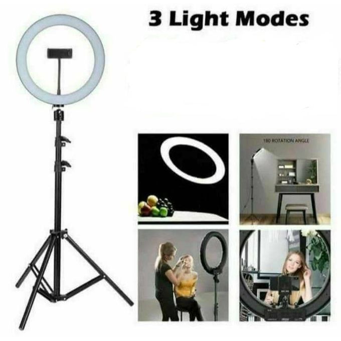 Large 30CM Selfie Ring Light With Tripod Stand & Cell Phone Holder For Live Stream/Makeup, Led Camera Ringlight For YouTube Video/Photography Compatible With IPhone Android Phones (Upgraded)