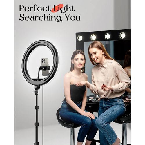 Large 30CM Selfie Ring Light With Tripod Stand & Cell Phone Holder For Live Stream/Makeup, Led Camera Ringlight For YouTube Video/Photography Compatible With IPhone Android Phones (Upgraded)