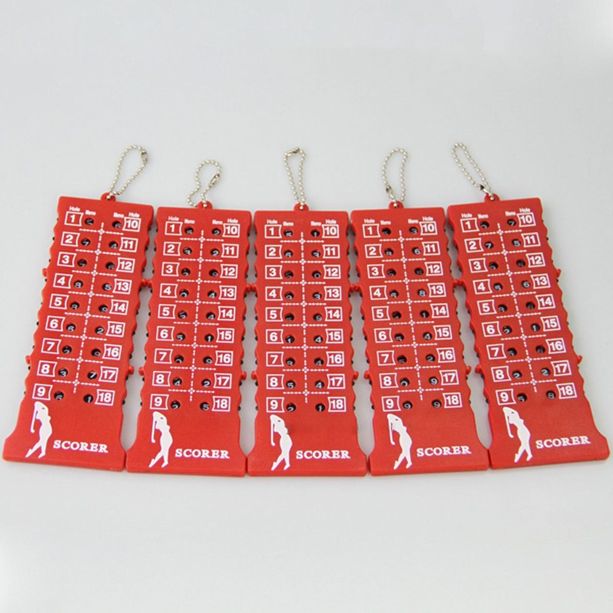 Golf Bar Scorer Golf Score Indicator with Key Chain Red