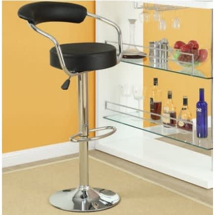 Hlinks Diner Bar Stool Lab Stool With Leather Seat Black