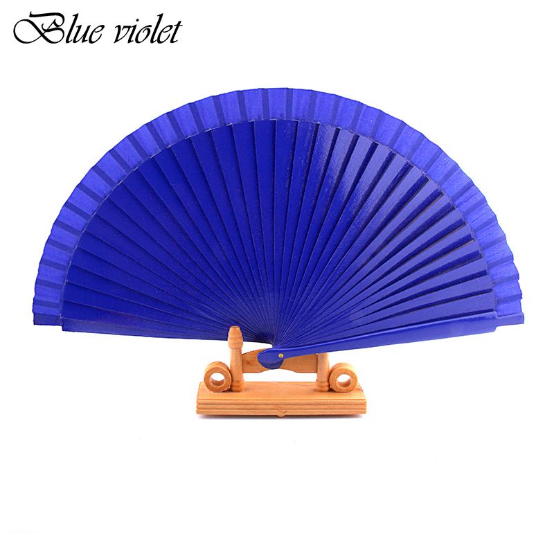Folding Accessories Wedding Performance Wooden Blue Dance Clothing Fan Fans Hand-Painted 44 For Spanish Old-Fashioned
