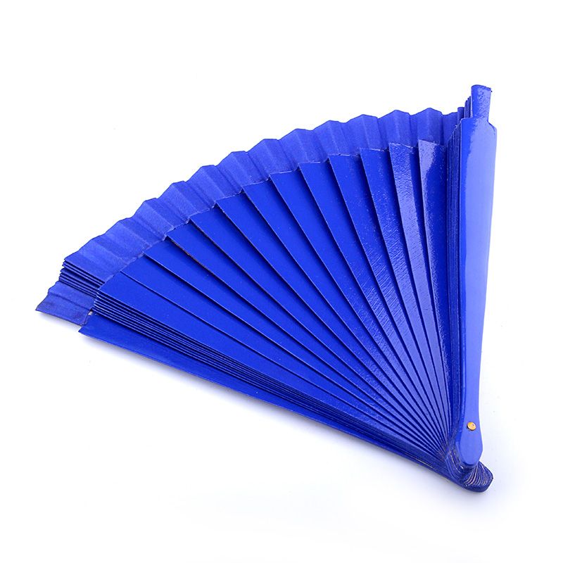 Folding Accessories Wedding Performance Wooden Blue Dance Clothing Fan Fans Hand-Painted 44 For Spanish Old-Fashioned