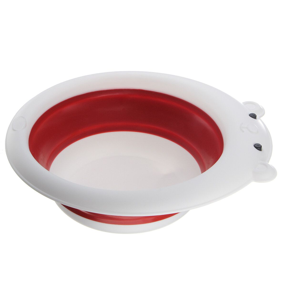 Infant Baby Washbasin Folding Basin Portable For Kid Cartoon Foldable Face Basin Red