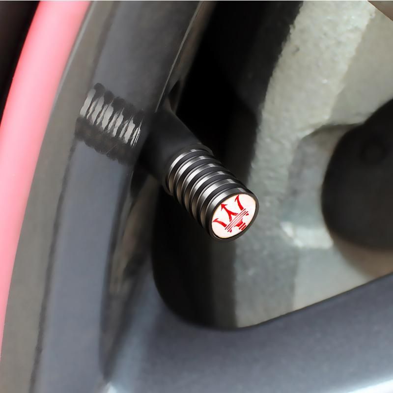 Car Wheel Tire Valve Caps Cover for Maserati Ghibli Granturismo Quattroporte Levante Gransport Granlusso 3200 GT Gran Cabrio