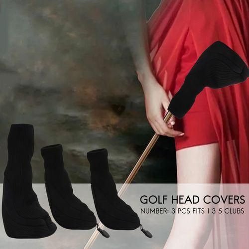 Black Golf Head Covers Driver 1 3 5 Fairway Woods