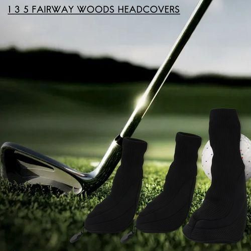 Black Golf Head Covers Driver 1 3 5 Fairway Woods