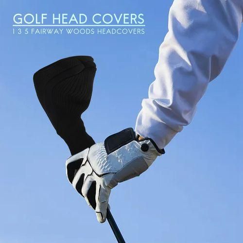 Black Golf Head Covers Driver 1 3 5 Fairway Woods